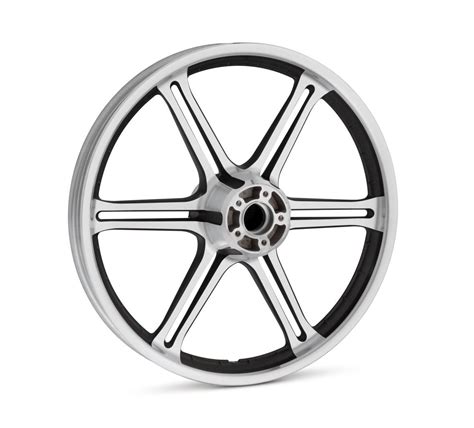 43925 07 Slotted 6 Spoke Wheel 21 Front Textured Black At Thunderbike