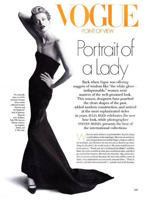 Kristen Mcmenamy In Portrait Of A Lady By Steven Meisel For Vogue Us