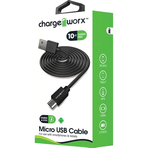 Charge Worx Gotough Mic Usb Sync And Charge Cable — 10ftl Model