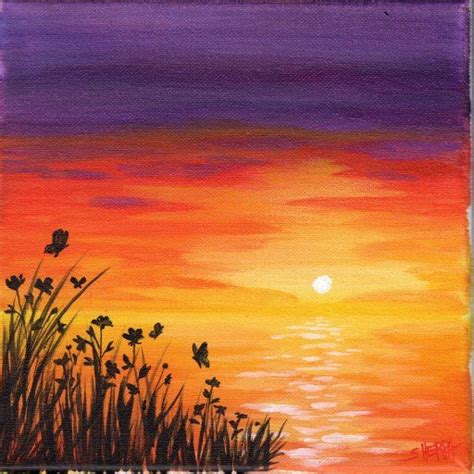 Easy Sunset Ocean Acrylic Painting Tutorial Step By Step Beginners Guide