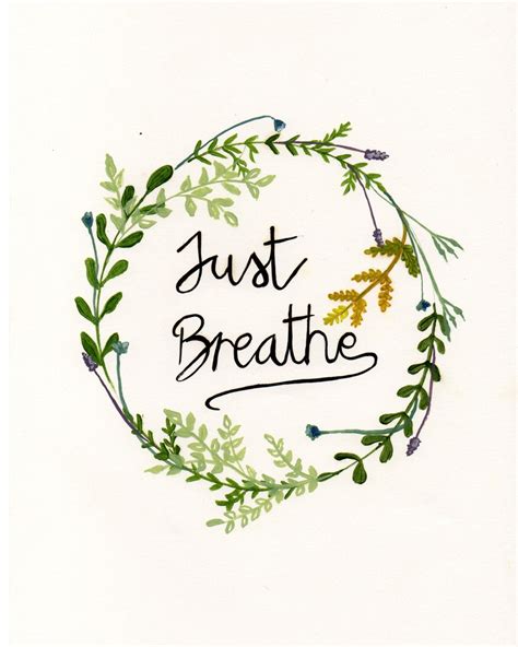 Just Breathe Printable Typography Print Just Breathe Sign Etsy India