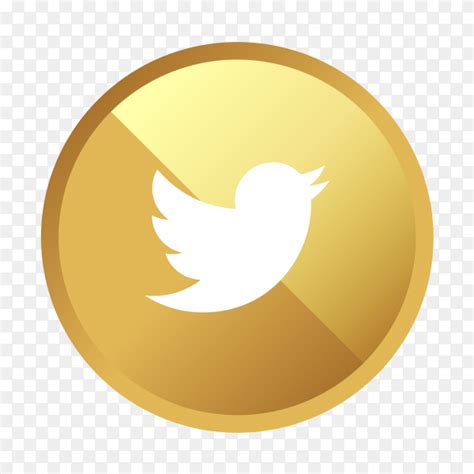 Golden Twitter Logo Social Media Icon Png Similar Png