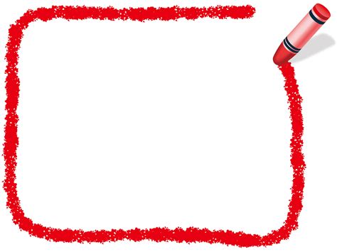 Red Rectangle Crayon Frame Vector Illustration 424736 Vector Art At