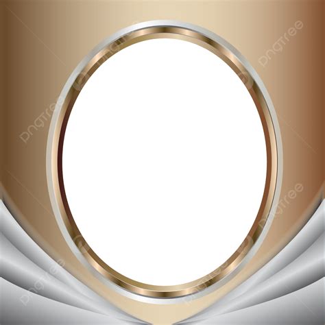 Vector Gradient Gold And Bronze Wave Bar Oval Border On Transparent