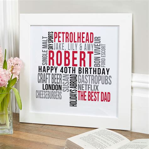 For her 40th birthday gift, why not. 40th Birthday Gifts & Present Ideas For Him | Chatterbox Walls