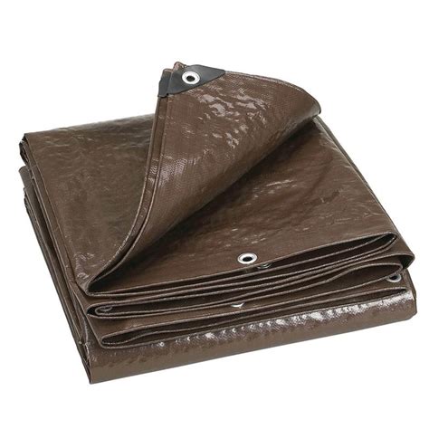 Wood Cover Tarp Heavy Weight 10 Ft X16 Ft Brown T 1016 35