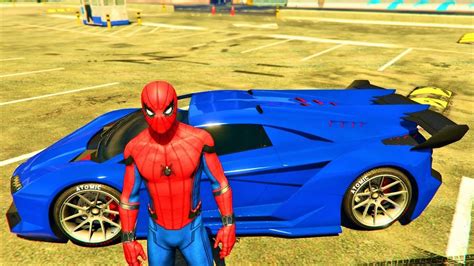 Superhero Spider Man Driving Supercar Street Race Youtube