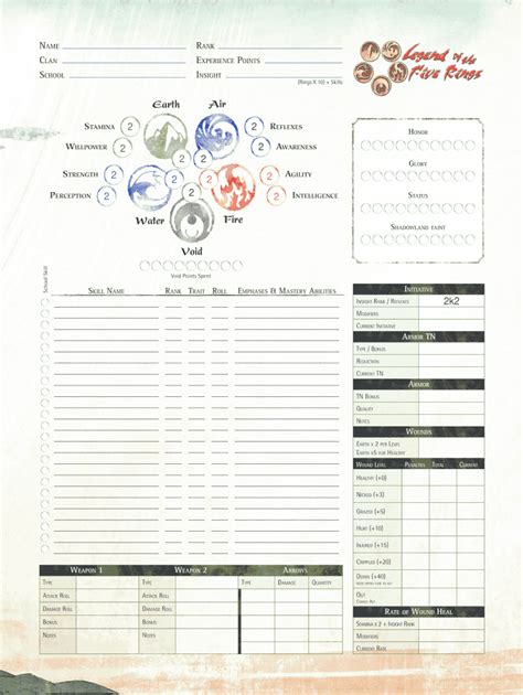 Legend Of The Five Rings Character Sheet Airslate Signnow