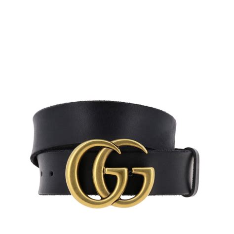 Gucci Belt In Shaded Leather With Gg Buckle Belt Gucci Women Black