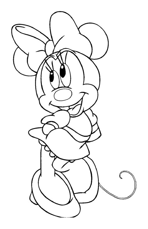 Dessin à Colorier De Minnie Mouse A Imprimer