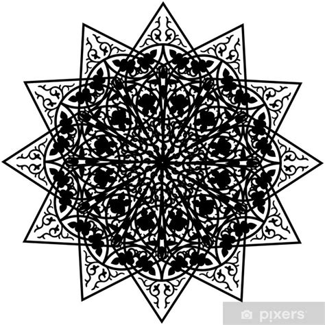 Pour un effet grandiose, créer un triptyque à l'aide de trois éléments. Papier peint Décoratif cadre noir avec des motifs ronds ...