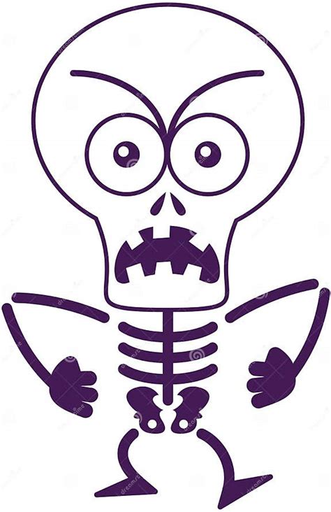 Angry Halloween Skeleton Feeling Furious And Protesting Stock Vector