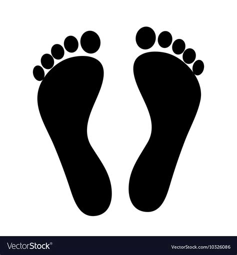 Two Black Man Footprints Isolated On White Vector Image