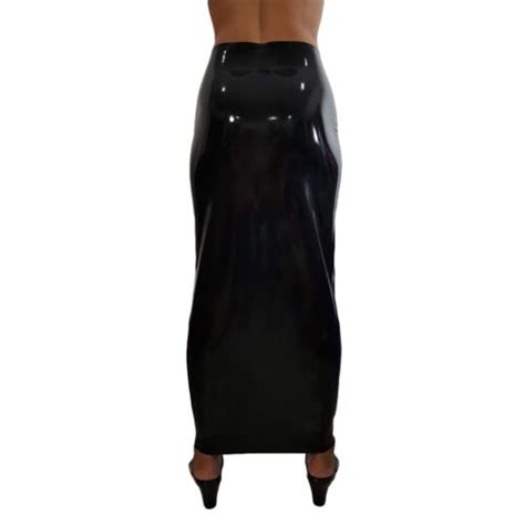 brand new black latex 100 rubber long hobble skirt hot one size ebay