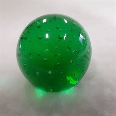 Clear Green Glass Paperweight With Clear Bubbles Within Etsy