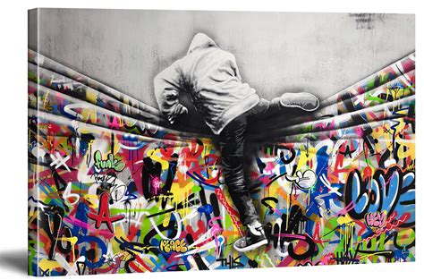 Buy Banksy Wall Art Behind The Curtain Graffiti Art Pop Street Graffiti