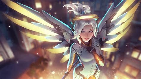 Wallpaper Anime Wings Angel Mercy Overwatch Mythology Screenshot
