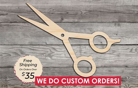 Hair Stylist Scissors Wooden Craft Shape Wood Cutout Home Etsy
