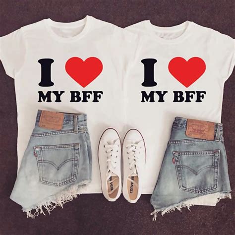 Enjoythespirit I Love My Bff Red Heart For Adults Sister Tshirts Best Friend T Shirts Couple