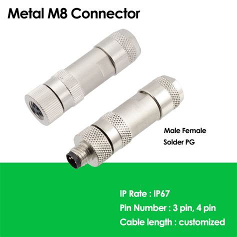 Screw M8 3 Pin Male Female Connector Shine Industry