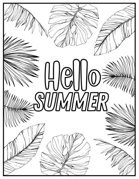 Hello Summer Printable Coloring Page Download Print Or Color Online
