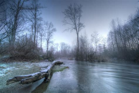 Nature Landscape River Forest Winter Morning Frost Wallpapers Hd Desktop And Mobile