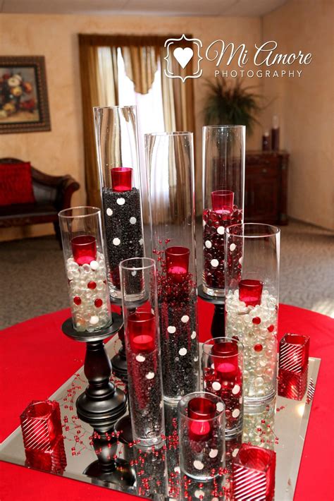 Red Black And White Polka Dots Red Wedding Wedding Centerpieces