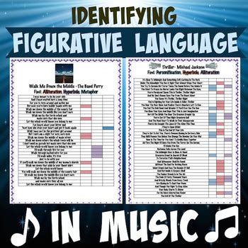 Last year, i used a song or two to help them identify the different types of figurative language. Figurative Language in Popular Songs with Suggested Answer Key by mskcpotter