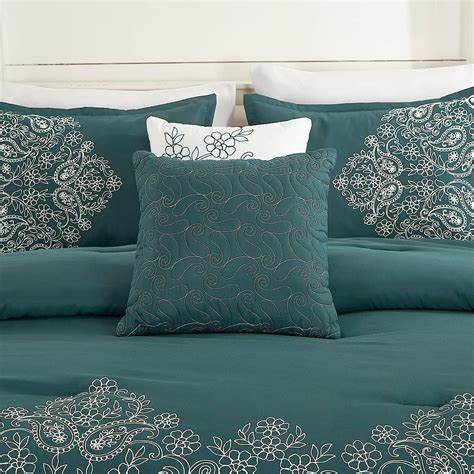 Buy Chezmoi Collection Linz 7 Piece Tealwhite Paisley Floral Scroll