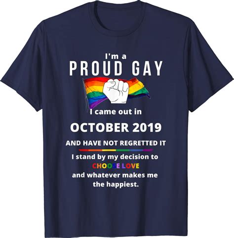 Im A Proud Gay Coming Out Date October 2019 T Shirt
