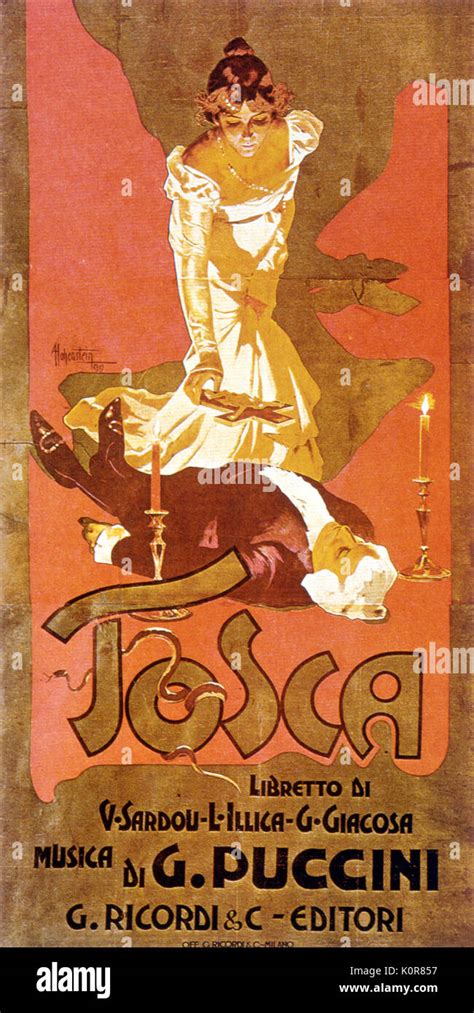 Poster For Giacomo Puccini S Opera Tosca 1899 By Hohenstein Italian