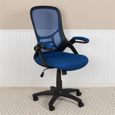 Flash Furniture High Back Blue Mesh Ergonomic Swivel Office Chair With