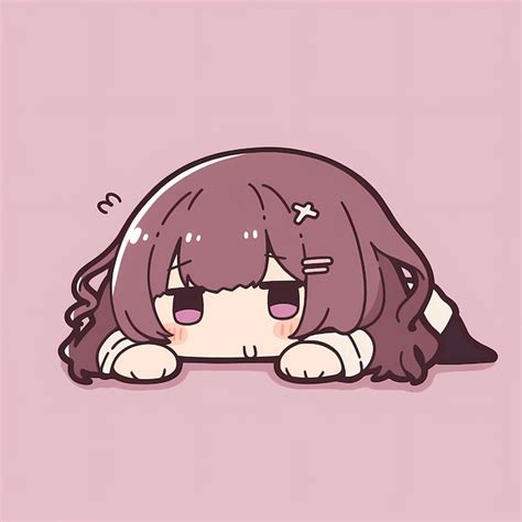 Premium Ai Image Minimal Japanese Kawaii Sleepy Lazy Girl Chibi Anime