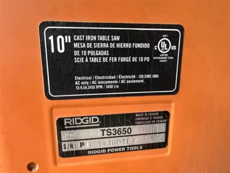 Table Saw Rigid Model Ts3650 Table Saw With Fence 32500 Picclick