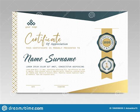 Certificate Template Awards Diploma Background Vector Modern Design