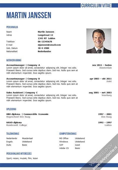 The writer of this cv example used the large amount of space available in a standard cv format to explain their medical expertise in depth. 20+ Voorbeeld CV's + Infographic CV