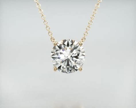 14k Yellow Gold Four Prong Basket Solitaire Diamond Pendant Mounting