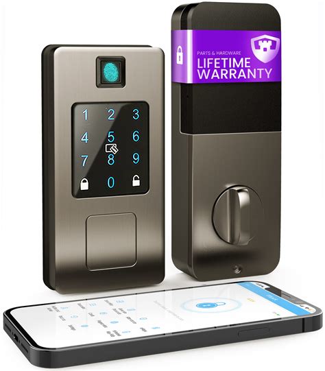 Rook 5 In 1 Smart Lock Use Fingerprint Keypad App Rf Key Cards Or