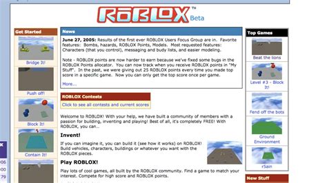 The Roblox Front Page Games In 2006 Youtube