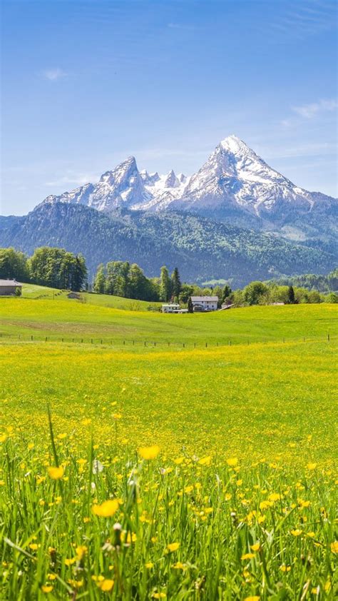 Springtime Mountain Scenery In The Alps National Park Berchtesgadener