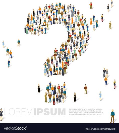 Question Mark Of People Crowd Template Royalty Free Vector