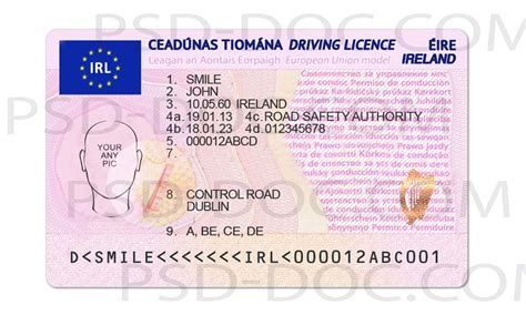 Ireland Driver License Front Back Psd Store