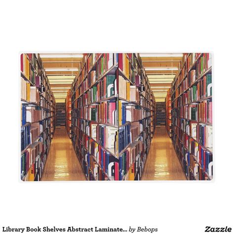 Library Book Shelves Abstract Laminated Placemat Zazzle Bookshelves