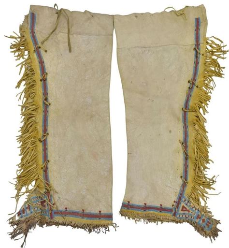 Kiowa Beaded And Painted Hide Leggings C1910 1925 Aug 29 2020