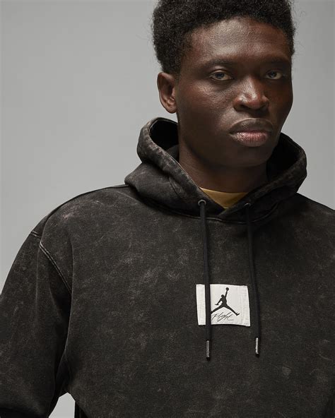 Jordan Essentials Mens Washed Fleece Hoodie Nike Bg