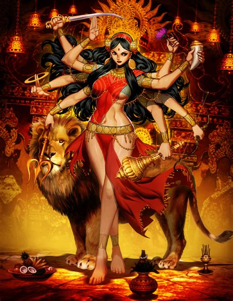 Durga Hindu Mythology Drawn By Genzoman Danbooru