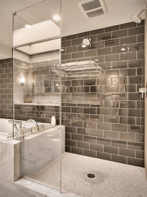 Marble tile looks extra glam when paired with gold accents. These 20 Tile Shower Ideas Will Have You Planning Your ...