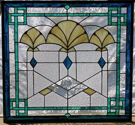 Art Deco Fans Stained Glass Window Etsy Nederland