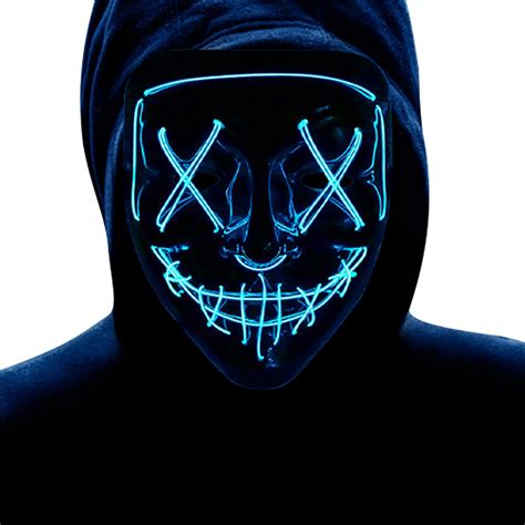 Buy Halloween Mask Light Up Hacker Purge Mask Scary Led Mask For