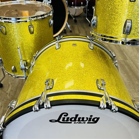 Ludwig Classic Maple Mod 4 Pc Shell Pack 10121622 Yellow Glitter